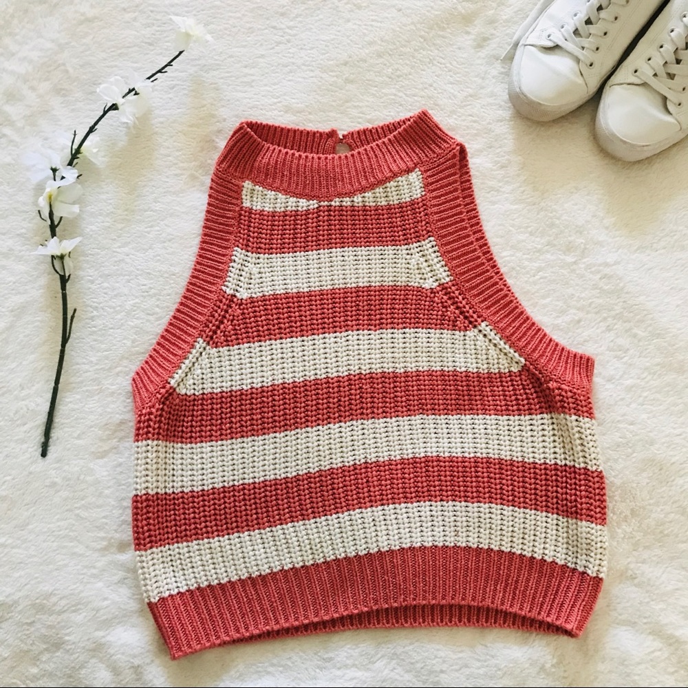 $5 W/ BUNDLE Taylor & Sage Coral Striped Knit Tank